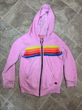 Aviator Nation Kids Pink Zip-Up Hoodie size 6